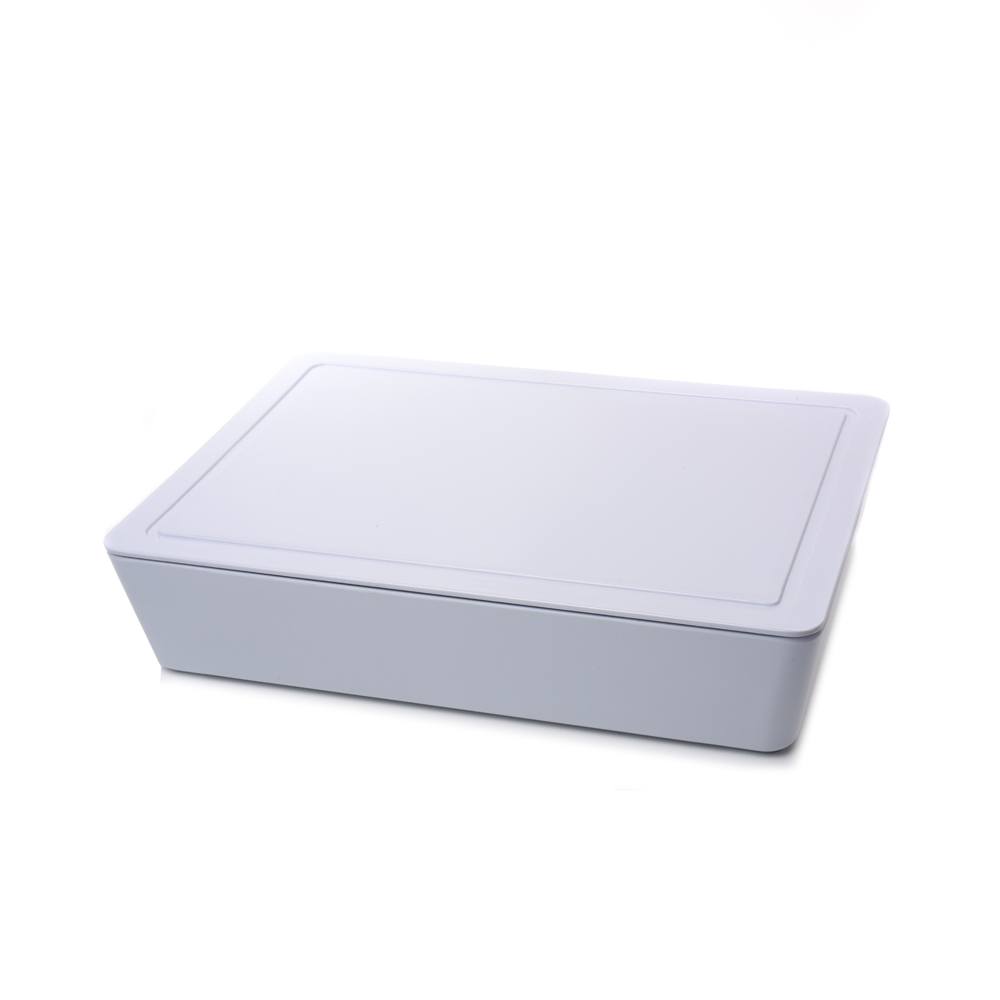 GT Bento Box White w/lid without side compartment (6152) (Inserts sold  separately.)