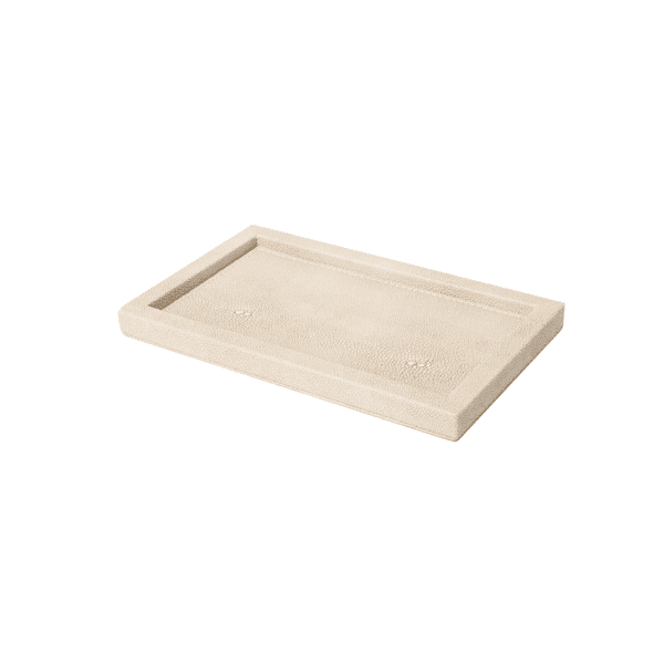 Gramercy Cream Faux Leather  Tray Small