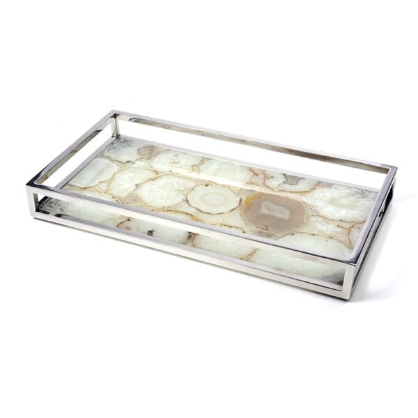 Natural Agate Rectangular Vanity Tray