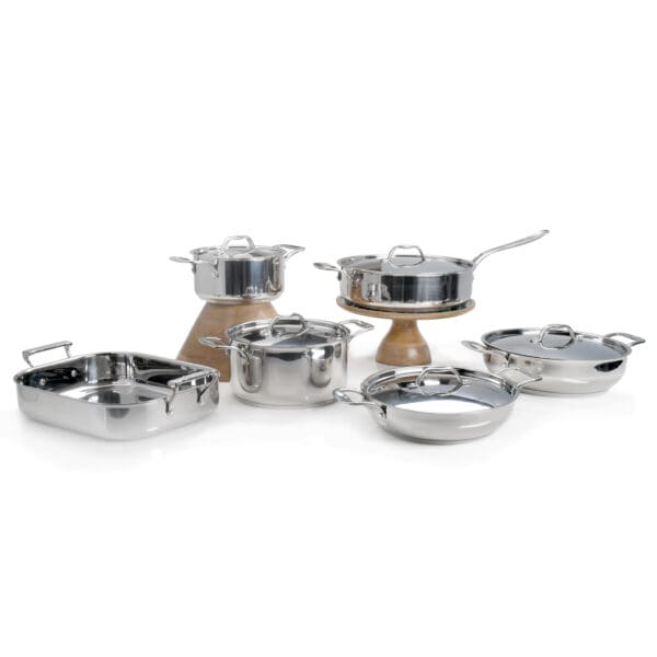 Terra Induction Ready Stainless Steel 6 Qt Pan with Lid - Image 4