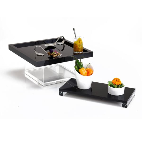 Miami Black Acrylic Serving Tray - Image 2