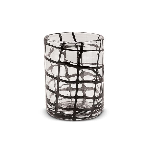 Abstract Black 12oz Rocks Glass