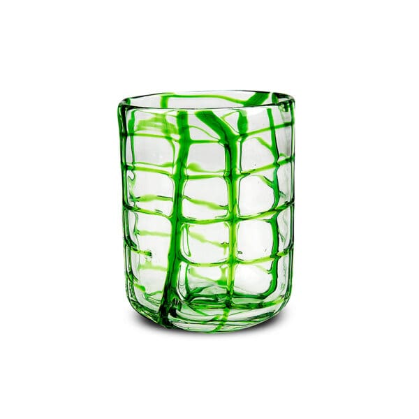 Abstract Green 12oz Rocks Glass