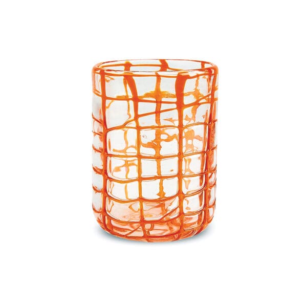 Abstract Orange 12oz Rocks Glass