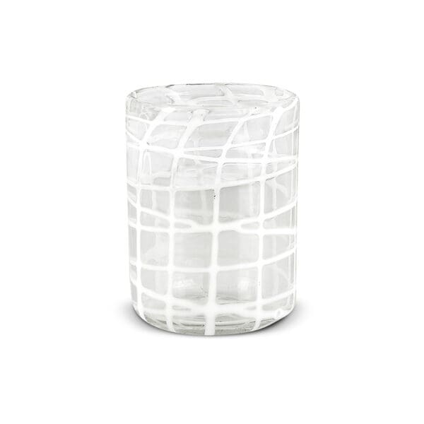 Abstract White 12oz Rocks Glass