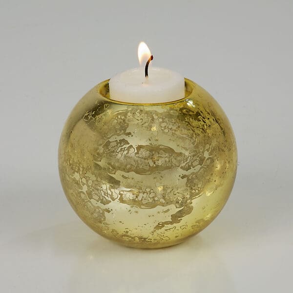 Bubble Medium Gold Votive Candle Holder - Image 2