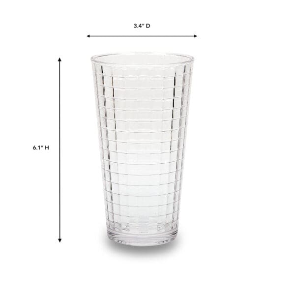 Checker Clear Polycarbonate 16oz Highball Glass - Image 2