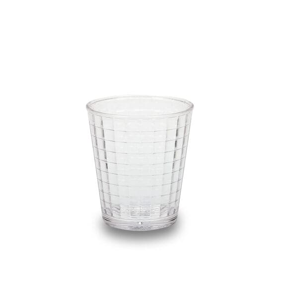 Checker Clear Polycarbonate 10oz Rocks Glass