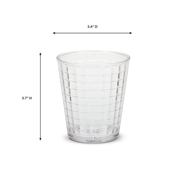 Checker Clear Polycarbonate 10oz Rocks Glass - Image 2