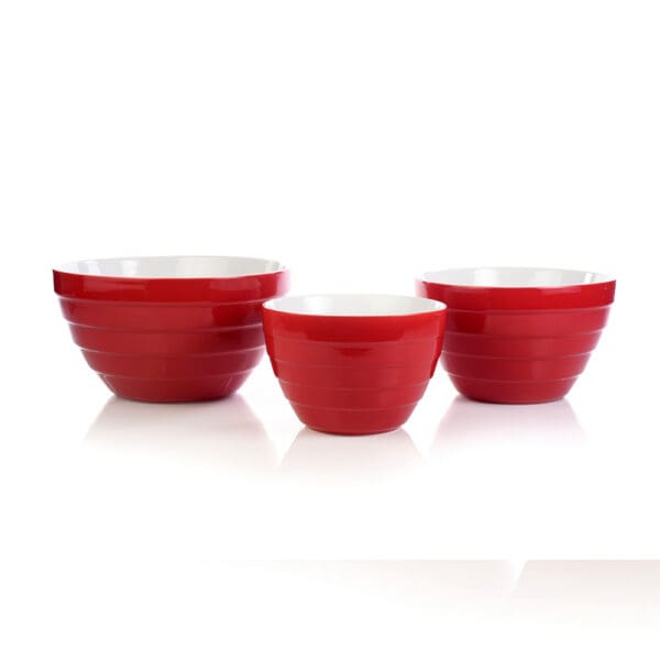 Cherry Red Porcelain Serving Bowl Medium - Image 2