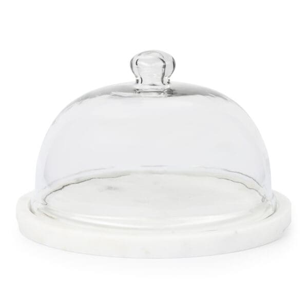 Geneva Marble and Glass Domed Snack Platter Small