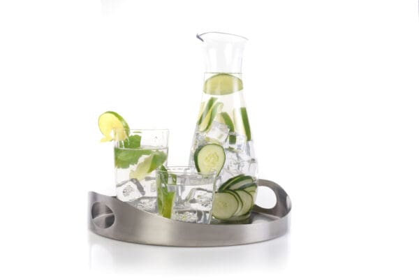 Zurich Round Stainless Steel Cocktail Serving Tray - Image 3