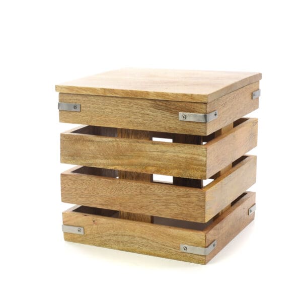 Napa Wood Cube Riser with Lid