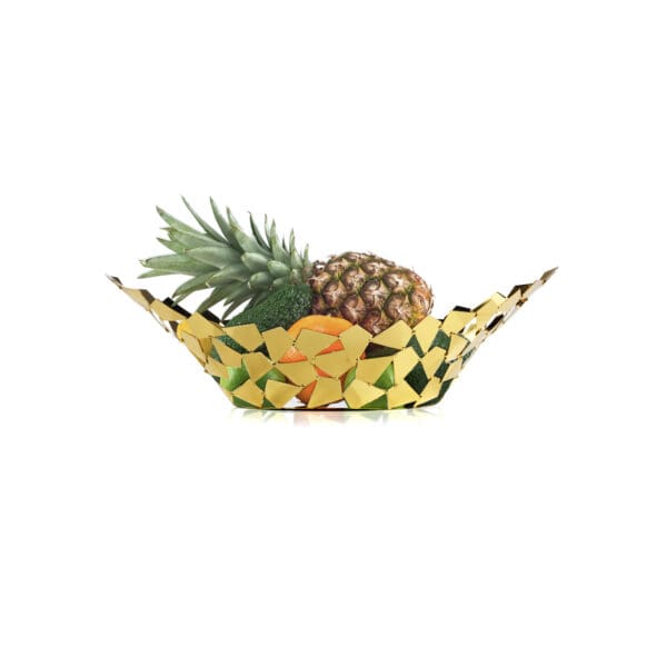 Gala Gold Oval Stainless Steel Fruit Bowl