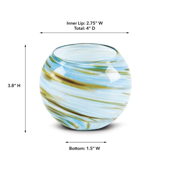 Galaxy Aqua Glass Candle Votive - Image 2