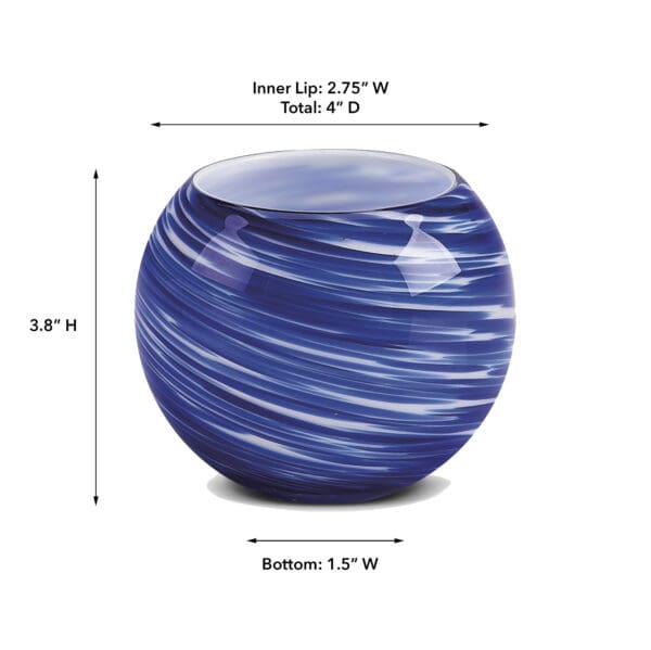 Galaxy Blue Glass Candle Votive - Image 2