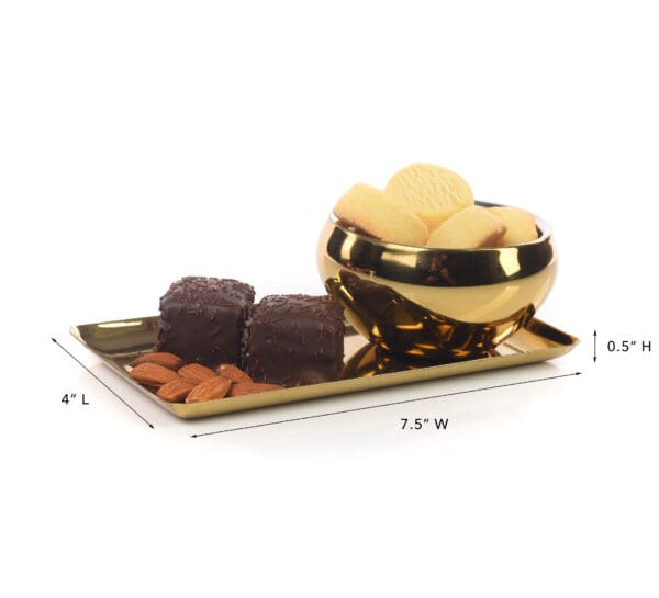 Genova Gold Metal Snack Tray - Image 2