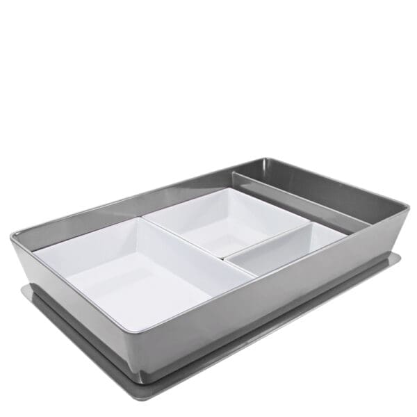 Georgetown Grey Melamine Bento Box with lid and Side Compartment (Inserts sold separately)