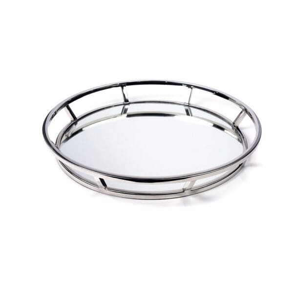 Greenwich Round Stainless Steel Mirrored Service Tray Medium