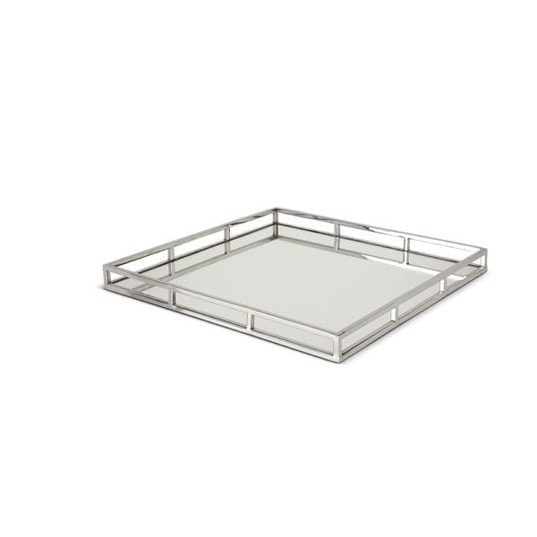 Greenwich Stainless Steel Square Mirrored Service Tray Large