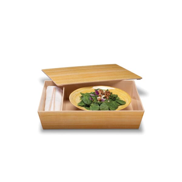 Georgetown  Bamboo Melamine Bento Box w/lid and Side Compartment - Image 2