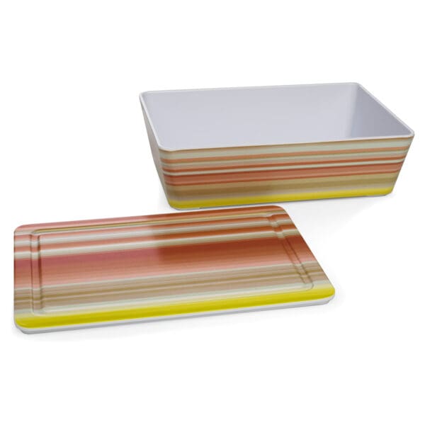 Georgetown 1/2 Piazza Aqua Melamine Bento Box with lid - Image 2