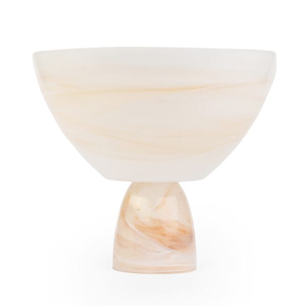 Impresa Footed Tan Glass Bowl