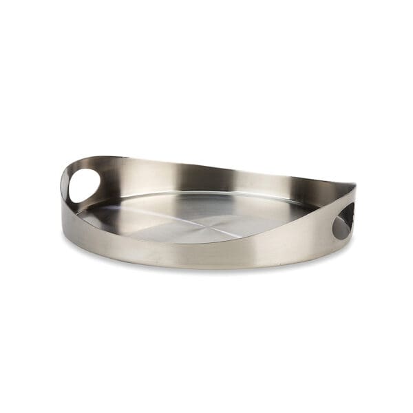 Zurich Round Stainless Steel Cocktail Serving Tray - Image 2