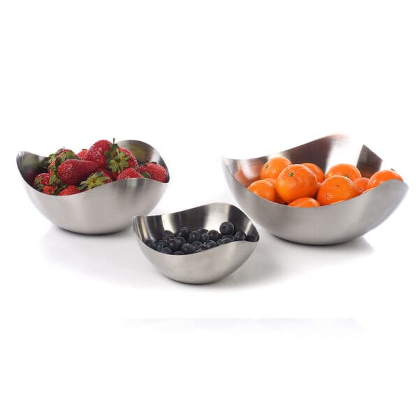 Zurich Wave Stainless Steel Bowls Set of 3