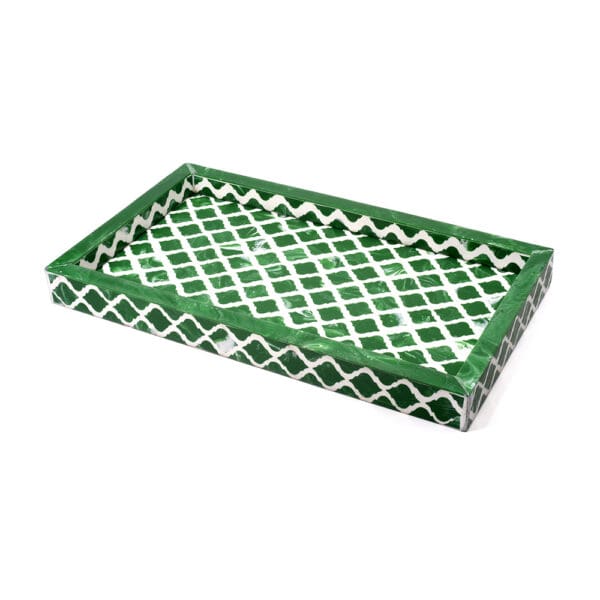 Jaipur Green Rectangle Resin Serving Tray