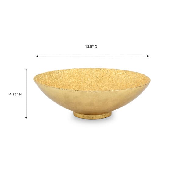 Jerome Large Gold Aluminum Snack Bowl - Image 2