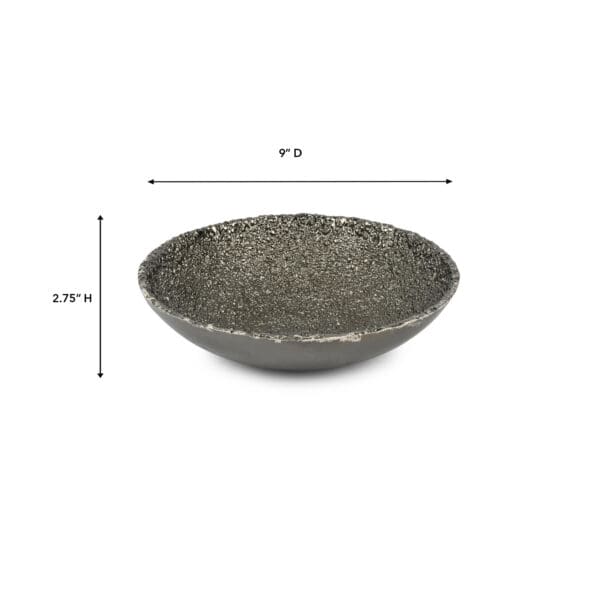 Jerome Medium Charcoal Aluminum Snack Bowl - Image 2