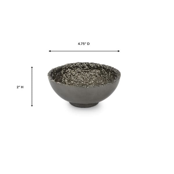 Jerome Small Charcoal Aluminum Snack Bowl - Image 2