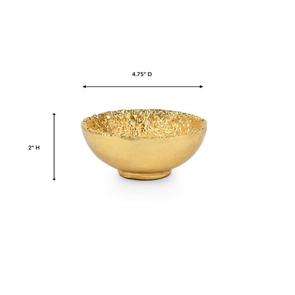 Jerome Small Gold Aluminum Snack Bowl Bowl - Image 2