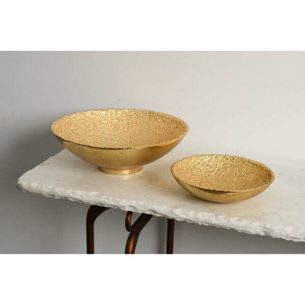 Jerome Large Gold Aluminum Snack Bowl - Image 3