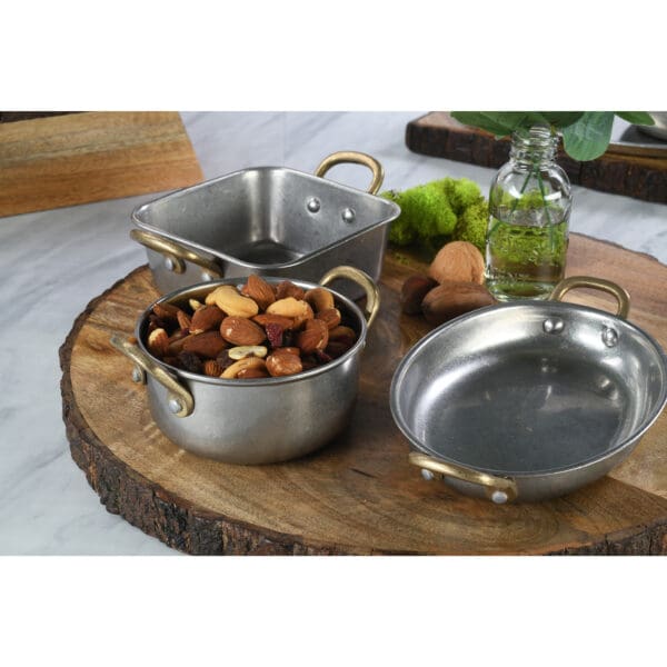 Mista Mini Stainless Steel & Brass Casserole Bowl - Image 4