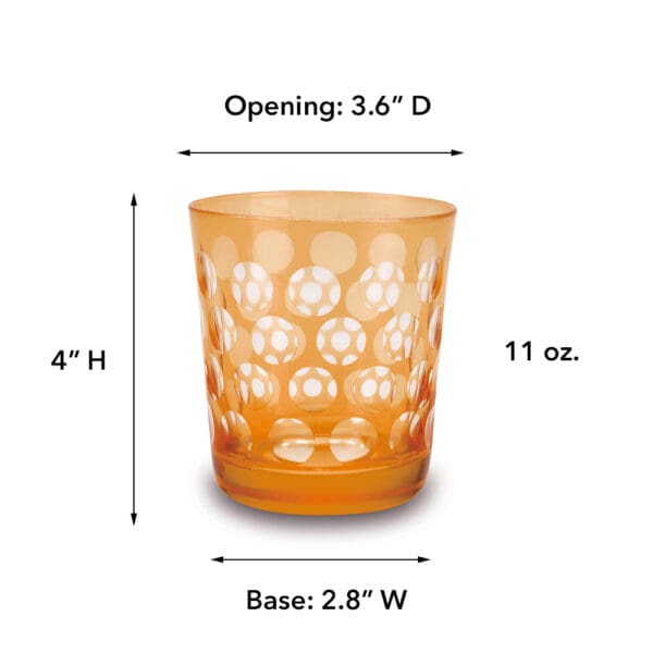 Melrose Orange 11 oz Rocks Glass - Image 2