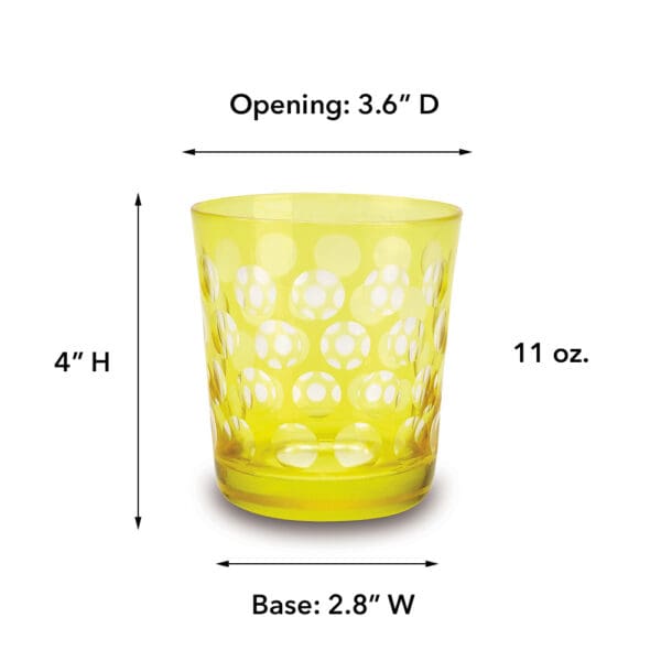 Melrose Yellow 11oz Rocks Glass - Image 2