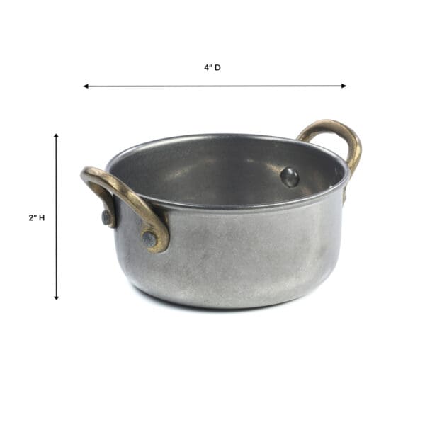 Mista Mini Round Stainless Steel & Brass Bowl - Image 2