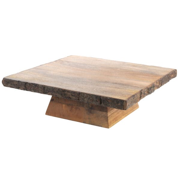 Napa Mango Wood Square Bark Riser