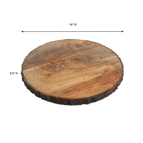 Napa Mango Wood With Bark Round Serving Platter - Image 2