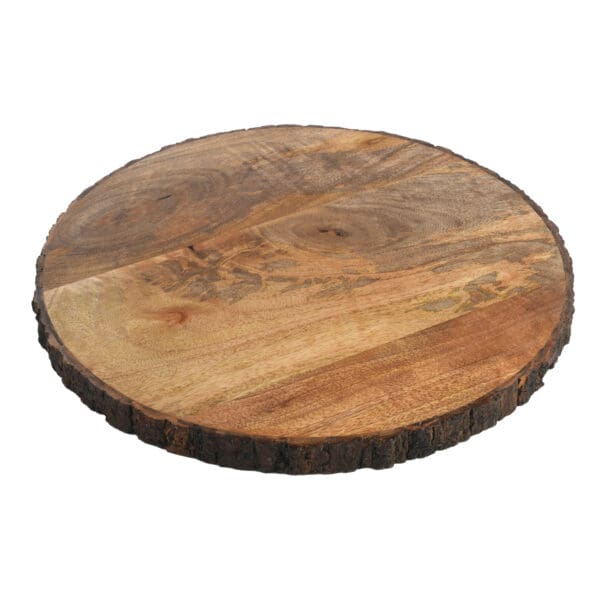 Napa Mango Wood With Bark Round Serving Platter