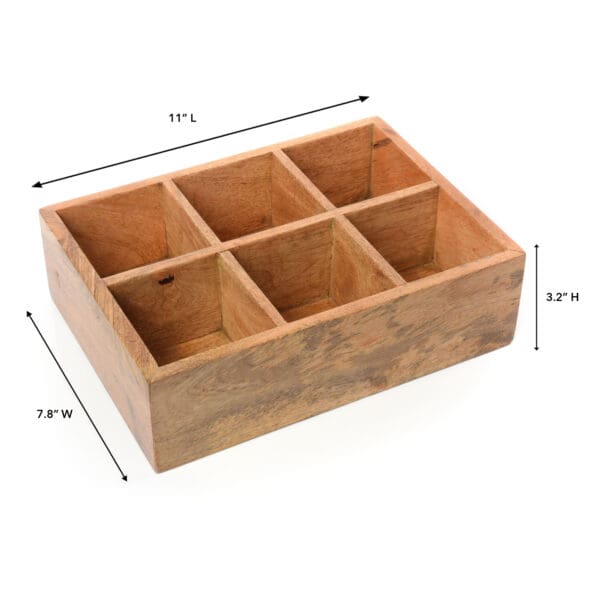 Napa Wood Tea Box 6 Compartments - Image 2