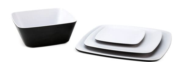 Nevis Black Square Melamine 9in Plate - Image 3