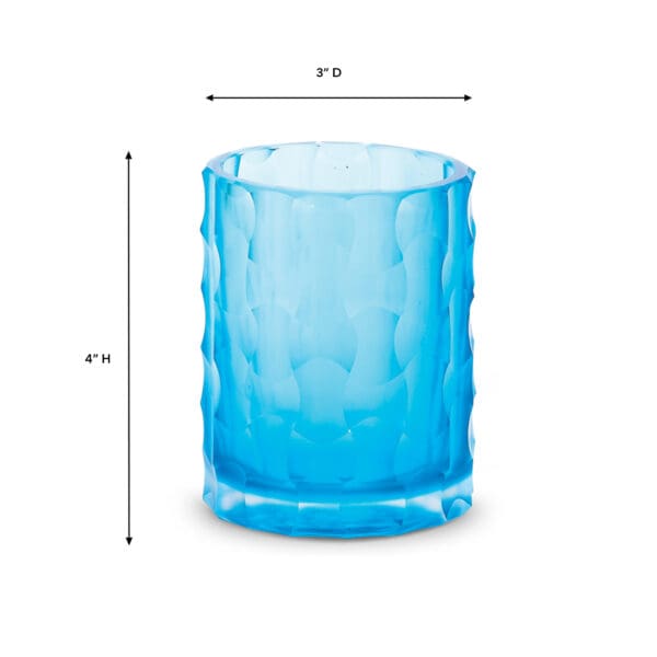 Noma Aqua Glass Votive Candle Holder - Image 2