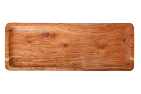 Nordic Acacia Wood Rectangular Tray - Image 2