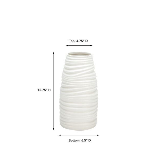 Nordic White Ceramic Vase Small - Image 2