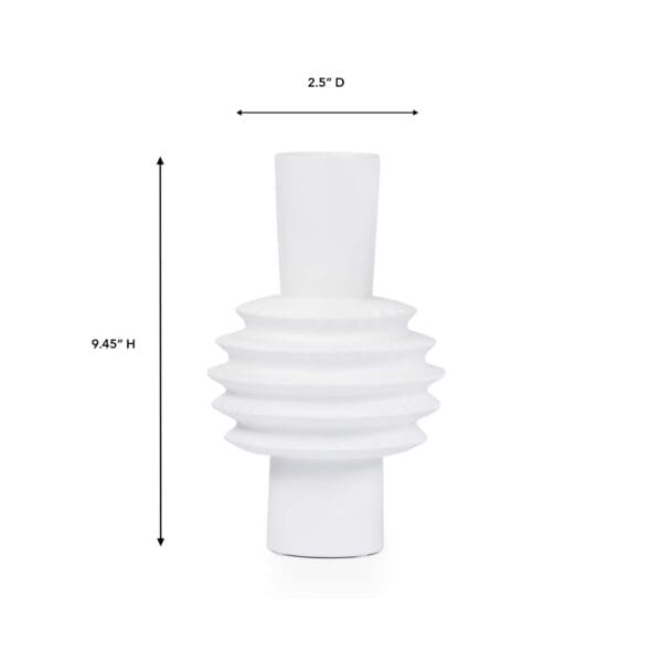 Nori White Ceramic Vase - Image 2