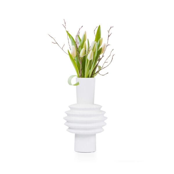 Nori White Ceramic Vase - Image 5