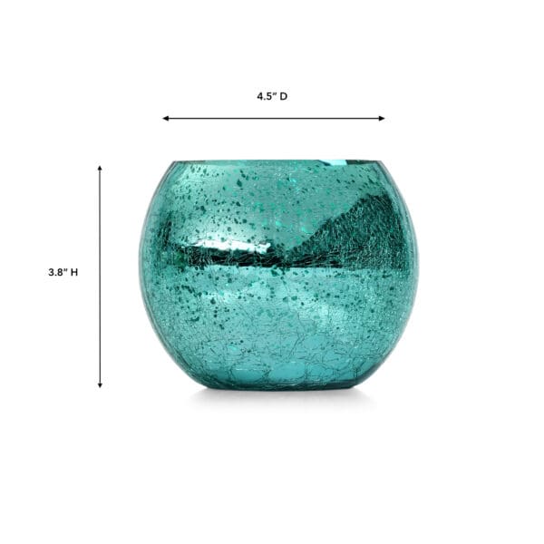 Parisian Aqua Glass Candle Votive - Image 2